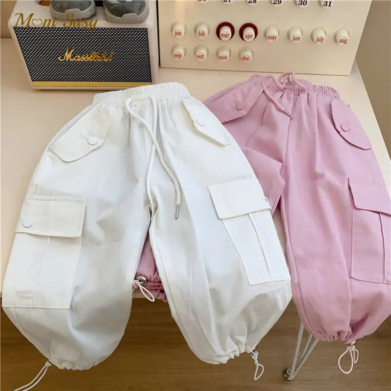 Pantalones cargo de algodón para bebés y niños pequeños (para todas las estaciones)